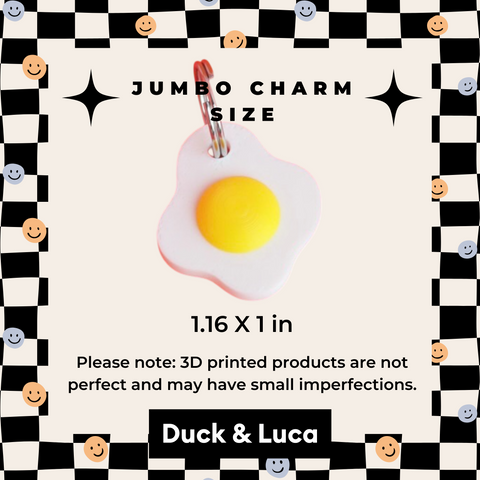 3D Fried Egg Jumbo Charm
