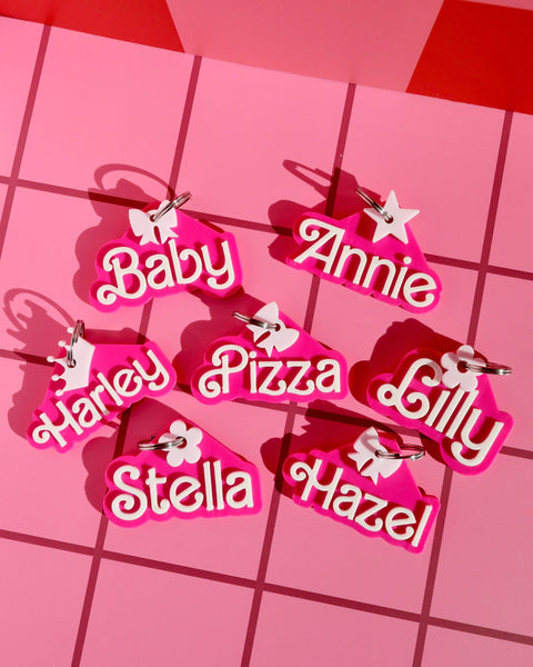 3D Hot Pink Pet Tag
