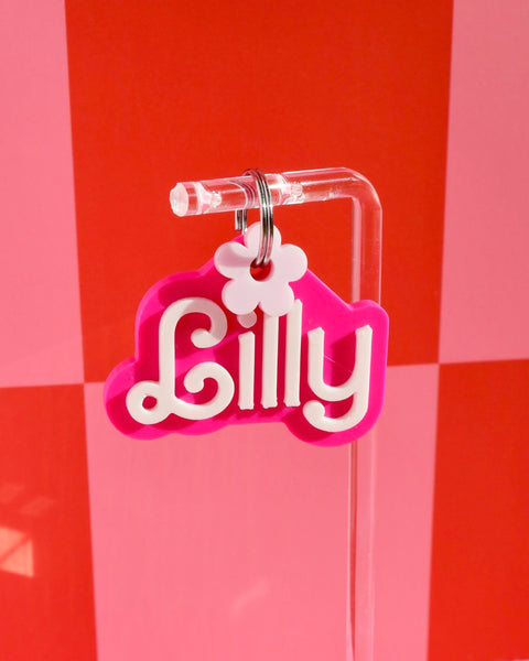 3D Hot Pink Pet Tag