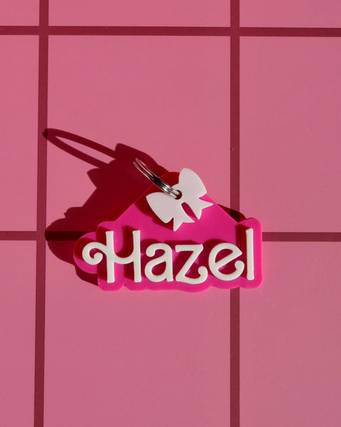 3D Hot Pink Pet Tag