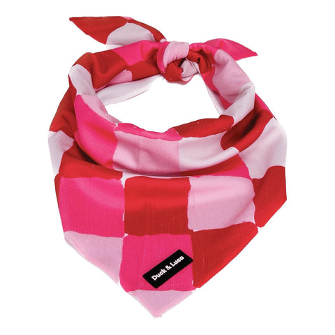 Dog Bandana - Valentine's Checkered, New puppy gift, Dog mom Gift, Over The Collar Soft Tie On Dog Bandana