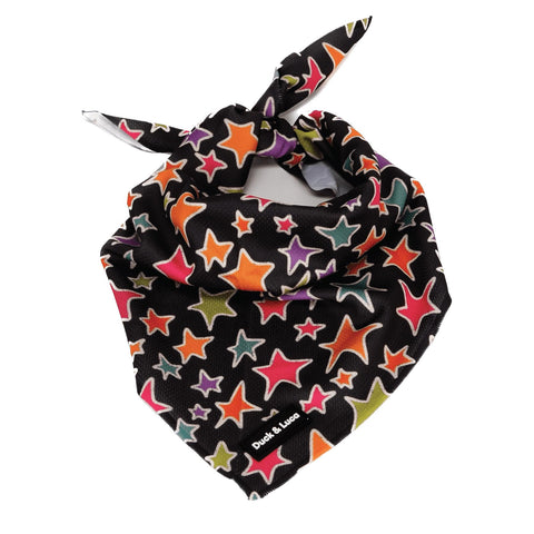 Dog Bandana - Funky Stars, New puppy gift, Dog mom Gift, Over The Collar Soft Tie On Dog Bandana
