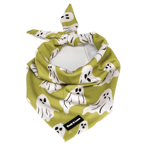 Dog Bandana - Ghost Halloween, New puppy gift, Dog mom Gift, Over The Collar Soft Tie On Dog Bandana