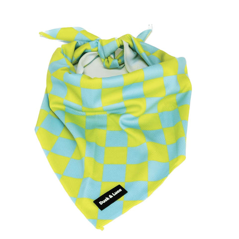 Dog Bandana - Retro Checkerboard, New puppy gift, Dog mom Gift, Over The Collar Soft Tie On Dog Bandana