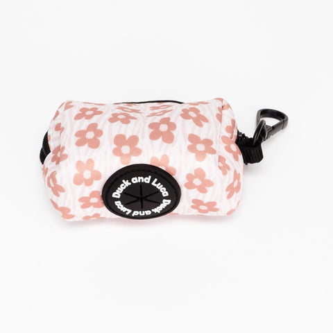 Poop Bag Holder - Brown Daisy, Dog Waste Bag Dispenser, Puppy Accessories, Poo Bag Holder, Poo Bag Dispenser