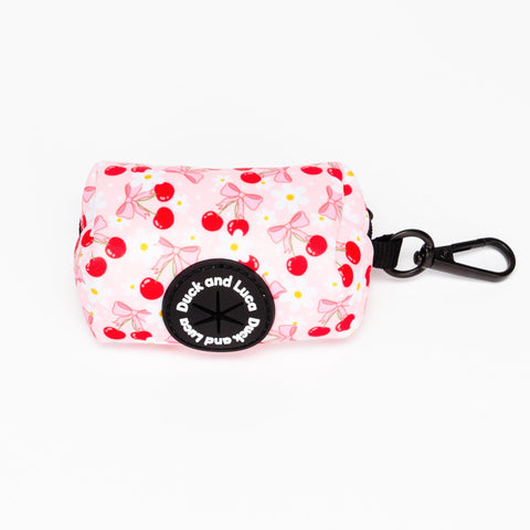 Poop Bag Holder - Cherry Bow, Dog Waste Bag Dispenser, Puppy Accessories, Poo Bag Holder, Poo Bag Dispenser
