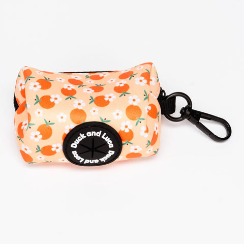 Poop Bag Holder - Orange and Daisy, Dog Waste Bag Dispenser, Puppy Accessories, Poo Bag Holder, Poo Bag Dispenser
