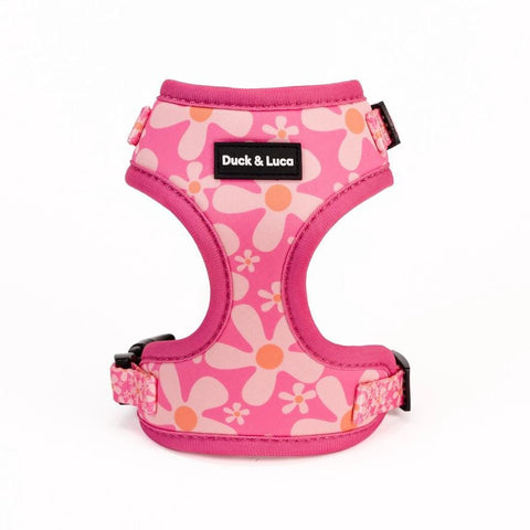 Adjustable Dog Harness - Groovy Pink Flower