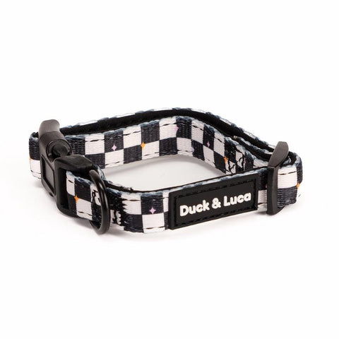 Adjustable Dog Collar - Checkerboard Pastel Stars