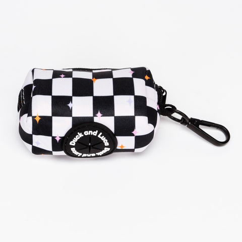 Poop Bag Holder - Checkerboard with Stars, Dog Waste Bag Dispenser, Puppy Accessories, Poo Bag Holder, Poo Bag Dispenser