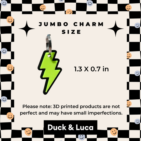 3D Lightning Bolt Jumbo Charm