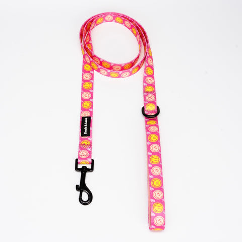 Leash - Neon Pink Happy Face