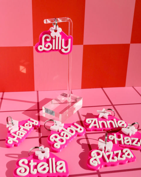 3D Hot Pink Pet Tag