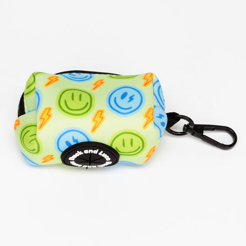 Poop Bag Holder - Neon Lime Happy Face