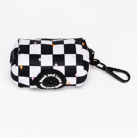 Poop Bag Holder - Checkerboard with Stars