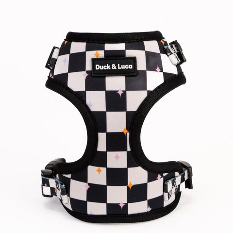 Dog Harness - Checkerboard Pastel Stars