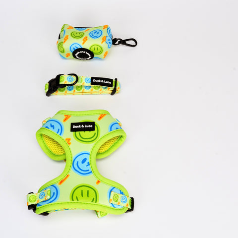 4 - Piece Bundle - Neon Lime Happy Face