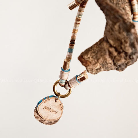 Personalized Leather Pet Name ID Tag, Customized Pet Necklace, Unique Cute Pet Accessory for Dogs and Cats | Duck & Luca X One Half Studio
