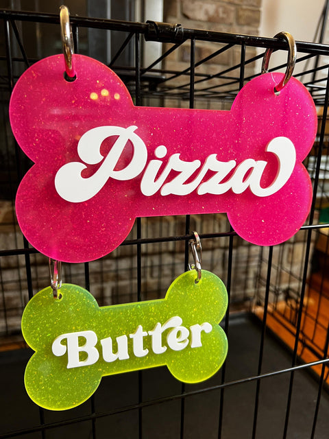 Personalized Dog Crate Sign, Custom Dog Bone Shaped Sign, Hanging Crate Decor, Personalized Dog Gift, Custom Dog Decor, Crate Dog Decor
