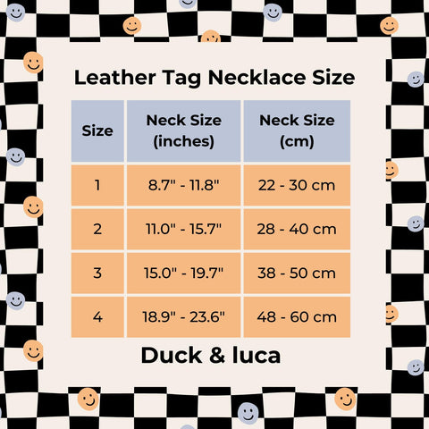 Personalized Leather Pet Name ID Tag, Customized Pet Necklace, Unique Cute Pet Accessory for Dogs and Cats | Duck & Luca X One Half Studio